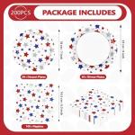 200pcs Veterans Day Plates and Napkins Party Supplies Veterans Patriotic Decorations Veterans Day Disposable Paper Plates 4th of July Tableware Sets for American Independence Memorial Day Serves 50