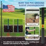 Ryzenthr 25 FT Flag Pole Kit for Outside, 14 Gauge Heavy Duty Flagpole Kit for Yard, Extra Thick Outdoor Flag Poles with 3x5 American Flag for Residential or Commercial (Black+Golden Sleek Ball Top, 2025 Upgraded Version)