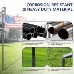 Ryzenthr 25 FT Flag Pole Kit for Outside, 14 Gauge Heavy Duty Flagpole Kit for Yard, Extra Thick Outdoor Flag Poles with 3x5 American Flag for Residential or Commercial (Black+Golden Sleek Ball Top, 2025 Upgraded Version)