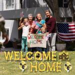 Yerliker 14 Pcs Welcome Home Yard Sign with Stakes LED Light 12.6" Welcome Home Lawn Sign Outdoor Yard Letters Decorations Patriotic Military Homecoming Party Supplies (Gold)