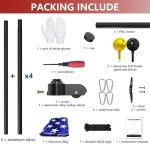 Ryzenthr 25 FT Flag Pole Kit for Outside, 14 Gauge Heavy Duty Flagpole Kit for Yard, Extra Thick Outdoor Flag Poles with 3x5 American Flag for Residential or Commercial (Black+Golden Sleek Ball Top, 2025 Upgraded Version)