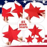 Sinload 45 Pcs 4th of July Decorations Red Silver White Blue Star Table Decor for Independence Day Patriotic Fourth of July Party Favors Memorial Day Centerpieces Decor