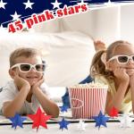 Sinload 45 Pcs 4th of July Decorations Red Silver White Blue Star Table Decor for Independence Day Patriotic Fourth of July Party Favors Memorial Day Centerpieces Decor