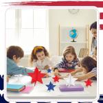 Sinload 45 Pcs 4th of July Decorations Red Silver White Blue Star Table Decor for Independence Day Patriotic Fourth of July Party Favors Memorial Day Centerpieces Decor