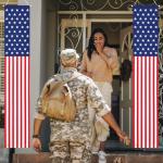 71 x 12 Inches American Flag Door Banners for 4th of July, Patriotic Red White and Blue Hanging Porch Signs with Stars Stripes for Independence Day, Memorial Day, Veterans Day, Front Door Decorations