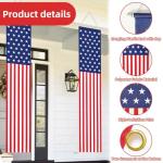 71 x 12 Inches American Flag Door Banners for 4th of July, Patriotic Red White and Blue Hanging Porch Signs with Stars Stripes for Independence Day, Memorial Day, Veterans Day, Front Door Decorations