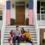 71 x 12 Inches American Flag Door Banners for 4th of July, Patriotic Red White and Blue Hanging Porch Signs with Stars Stripes for Independence Day, Memorial Day, Veterans Day, Front Door Decorations
