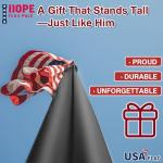 IIOPE 16FT Heavy Duty Flag Pole for Outside House – 13-Gauge Extra-Thick Aluminum Flagpole, Complete Set with USA Flag & All Hardware to Fly Two Flags – Great for Patriotic Displays & Gift Giving