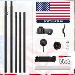 IIOPE 16FT Heavy Duty Flag Pole for Outside House – 13-Gauge Extra-Thick Aluminum Flagpole, Complete Set with USA Flag & All Hardware to Fly Two Flags – Great for Patriotic Displays & Gift Giving