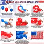 288Pcs 4th of July Balloons with Star Stickers American Flag Decorations Patriotic Independence Day Red White and Blue Latex Balloon Set Welcome to USA Labor Day Memorial Day Party Decor Supplies