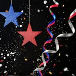 108 Pcs 6 Inch Patriotic Stars Cutouts 4th of July Cardboard Stars Cut-Outs Decorations for Independence Day Memorial Day Graduation Wall Decor Craft Supplies (Red, Blue, Silver)