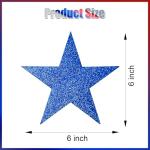108 Pcs 6 Inch Patriotic Stars Cutouts 4th of July Cardboard Stars Cut-Outs Decorations for Independence Day Memorial Day Graduation Wall Decor Craft Supplies (Red, Blue, Silver)