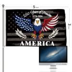 Probsin 250 Anniversary Flag 3x5 Ft America Eagle 250 Years of Freedom 1776-2026 Patriotic Yard Signs Party Supplies Hanging Decor for Room House Welcome Photo Backdrop with Brass Grommets