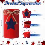 Domensi 6 Pcs Veterans Day Table Centerpieces Patriotic Vases Red White and Blue Decor Galvanized Metal Vases for Flowers Mason Jars Utensil Holder for Kitchen Home 4th of July Veterans Decorations