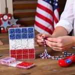 1200 Pcs 6mm Plastic Beads Patriotic Pearl Beads Small Round 4th of July Independence Day Jewelry Making for Necklace Bracelets Earrings (Red White Blue)