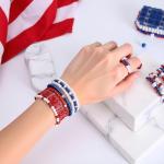 1200 Pcs 6mm Plastic Beads Patriotic Pearl Beads Small Round 4th of July Independence Day Jewelry Making for Necklace Bracelets Earrings (Red White Blue)