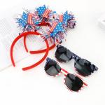 Exacoo 4th of July Headband American Flag Sunglasses 4th of July Accessories Usa Independence Day Memorial Day Decorations Red White and Blue Decorations Patriotic Accessories
