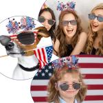 Exacoo 4th of July Headband American Flag Sunglasses 4th of July Accessories Usa Independence Day Memorial Day Decorations Red White and Blue Decorations Patriotic Accessories