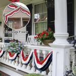 2 Pack American Bunting Flags 2x20 Ft Red,White & Blue Stripe Flags Outside Banners Decorations Outdoor Home Garden Porch USA Patriotic Flag for Garage,Competition,Anniversaries Decoration.