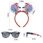 Exacoo 4th of July Headband American Flag Sunglasses 4th of July Accessories Usa Independence Day Memorial Day Decorations Red White and Blue Decorations Patriotic Accessories