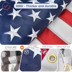 Panopole 11 Gauge Heavy Duty Flag Pole Kit with 136 LED Ultra Bright Solar Light, 2.3 mm Thick Flagpole 20FT for Outside House in Ground, 300D Thickened USA Flag, 120 MPH Flagpole Kit, Black