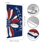 Patriotic 4th of July Garden Sing for Outside Decor, Memorial Day Floral Welcome Daisy Yard Outdoor Decoration 12"x 8"