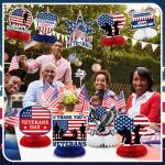 Weekgrat 12 Pcs Happy Veterans Day Table Decorations Veterans Day Honeycomb Centerpieces for Tables Patriotic Army Deployment Party Supplies 3D Double Sided Military Honeycomb Table Topper