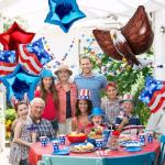 Lukinuo Patriotic Eagle Balloon 12 pcs Red White and Blue Star Foil Balloons Decorations 4th of July Balloons American Flag Balloon Decor for Veterans Day Independence Day Memorial Day Party Supplies