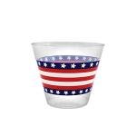 Party Essentials Plastic Party Cups, Stars & Stripes Design - 9-Ounce Cups - 20 CT