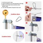 WeValor 20FT Sectional Flag Pole Kit, 14 Gauge Extra Thick Heavy Duty Aluminum Outdoor In ground Flagpole for Residential or Commercial, Silver