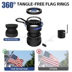 American Flag with Pole for House Outside, Including 5Ft Heavy Duty Flag Aluminum Poles Kit and 100% Polyester 3x5 ft US Flag, No Tangle Spinning Pole and Multi-Position Flag Pole Bracket