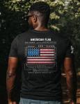 Nine Line Old Glory Flag Schematic T-Shirt for Men, Patriotic American Flag Freedom Shirt, USA Made Veteran Owned Apparel