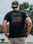 Nine Line Old Glory Flag Schematic T-Shirt for Men, Patriotic American Flag Freedom Shirt, USA Made Veteran Owned Apparel