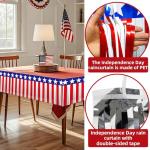 Patriotic Party Garland - 2 Rolls 16.4FT Red White Blue Foil Fringe Streamers, 12" Wide Shiny Tinsel Banner for 4th of July, Memorial Day, Independence Day Decor, Indoor Outdoor Holiday Party Backdrop