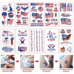 Whaline 4th of July Accessories Kit Party Decoration Patriotic American Flag Headband Hair Band Hair Scrunchies Earrings Temporary Tattoos Independence Day Gift Set for Women Girls 15pcs