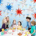 9Pcs 22In Red White and Blue Balloons,Independence Day American Explosion Spike Cone Stars Fireworks Foil Balloon Decorations 4th of July USA Patriotic Birthday Party Supplies for Memorial Day