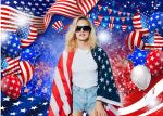 LTLYH 7x5ft Patriotic Backdrop for Photography American Flag and Balloon Veterans Day Background 4th of July Patriotic Party Decoration Photo Studio Booth Banner 300