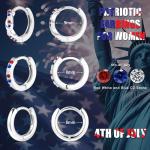 Inerney Sterling Silver Red White and Blue Earrings for Women, 4th of July Patriotic Earring USA American Flag Independence Day Outfit Accessories, 925 Dainty Small Huggie Hoops Jewelry Set Gift