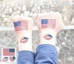 Y&C TENCOB American Flag Tattoos,25 Sheets America USA Temporary Face Stickers,75 Pcs Waterproof Sweat National Flag Removable Fake Tattoos For Men Women Kids(America)