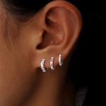 Inerney Sterling Silver Red White and Blue Earrings for Women, 4th of July Patriotic Earring USA American Flag Independence Day Outfit Accessories, 925 Dainty Small Huggie Hoops Jewelry Set Gift