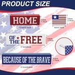 4th of July Decorations Table Sign Wood Patriotic Decorations Double-Sided Printed 4 Pcs, Independence Day Table Decorations Memorial Day Americana Tiered Tray Decor Rustic Farmhouse Block Sign Veterans Day for Party Home Desk