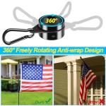 BONWIN Black Flag Pole Kit for Outside House Porch, 7 FT Thickened Stainless Steel Wall Mount Flag Pole for 3x5'/4x6' American Flag, 1" Anti-Wrap Spinning Flagpole Rings (7 FT - No Bracket - Black)