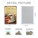 Patriotic Eagle Tin Sign - We the People Declaration of Independence Metal Wall Art, American Flag Decor for Veteran Tribute, Garage, or Home, 8"x12" Patriotic Wall Decoration