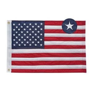 Bradford American Flag 12x18 Inches Embroidered Small American Boat Flag Double Sided USA US United Flags for Outside with 2 Brass Grommets and 4 Stitching Rows Boat Cabin Decoration