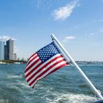 Bradford American Flag 12x18 Inches Embroidered Small American Boat Flag Double Sided USA US United Flags for Outside with 2 Brass Grommets and 4 Stitching Rows Boat Cabin Decoration