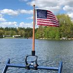 Bradford American Flag 12x18 Inches Embroidered Small American Boat Flag Double Sided USA US United Flags for Outside with 2 Brass Grommets and 4 Stitching Rows Boat Cabin Decoration