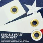 Premium 2.5x4 American Flag for Outside - Heavy Duty, Water Resistant, Canvas Embroidered Stars, Brass Grommets, Ideal for High Winds