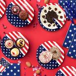 4th of July 144 Pcs Patriotic Party Supplies Dinnerware Set of 24 Plates,24 Napkins,24Paper Cups and 72 Plastic Utensils for 4th of July Celebration,Memorial Day,Patriotic Party Decoration(Serves 24)
