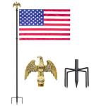 Wphold Flag Poles for Outside in Ground: 10 FT Flag Poles in Ground with 5 Pronges Base, Flag Pole Kit with 3x5FT American Flag for Yard Residential Commercial