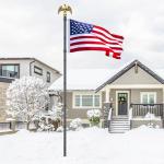 Wphold Flag Poles for Outside in Ground: 10 FT Flag Poles in Ground with 5 Pronges Base, Flag Pole Kit with 3x5FT American Flag for Yard Residential Commercial